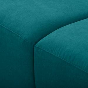 Canapé d'angle Mundi geweven stof - Turquoise - Longchair vooraanzicht links