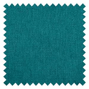 Canapé d'angle Mundi geweven stof - Turquoise - Longchair vooraanzicht links