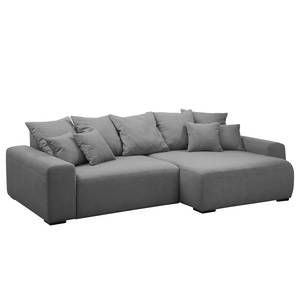 Ecksofa Mundi Webstoff - Platin - Longchair davorstehend rechts