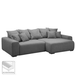 Ecksofa Mundi Webstoff - Platin - Longchair davorstehend rechts