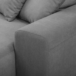 Ecksofa Mundi Webstoff - Platin - Longchair davorstehend rechts