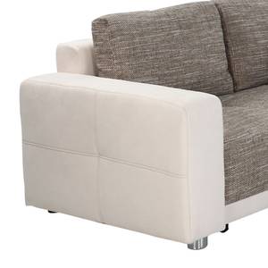 Ecksofa Nango I (mit Schlaffunktion / beidseitig montierbar) Microfaser / Strukturstoff - Hellbraun / Creme