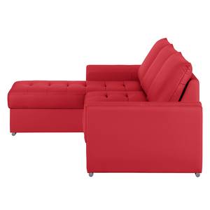 Ecksofa Narva (beidseitig montierbar) Longchair beidseitig montierbar - Kunstleder - Rot