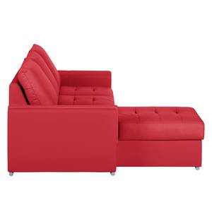 Ecksofa Narva (beidseitig montierbar) Longchair beidseitig montierbar - Kunstleder - Rot