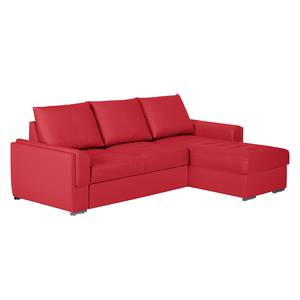 Ecksofa Narva (beidseitig montierbar) Longchair beidseitig montierbar - Kunstleder - Rot