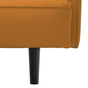 Ecksofa Navona Echtleder Echtleder Neka: Cognac - Longchair davorstehend links - Schwarz