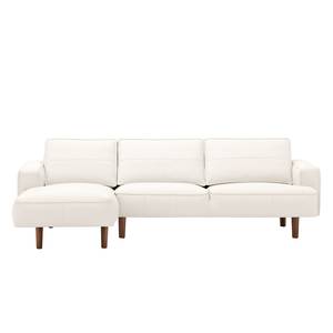 Ecksofa Navona Echtleder Echtleder Neka: Creme - Longchair davorstehend links - Braun