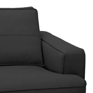 Ecksofa Navona Echtleder Echtleder Neka: Grau - Longchair davorstehend links - Braun