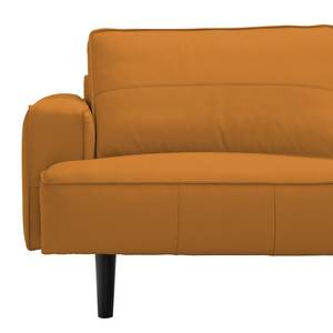 Ecksofa Navona Echtleder Echtleder Neka: Cognac - Longchair davorstehend rechts - Schwarz