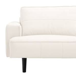 Ecksofa Navona Echtleder Echtleder Neka: Creme - Longchair davorstehend rechts - Schwarz