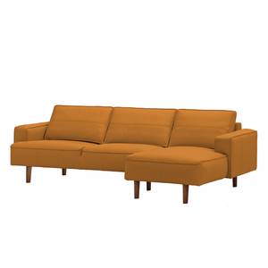 Ecksofa Navona Echtleder Echtleder Neka: Cognac - Longchair davorstehend rechts - Braun