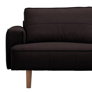 Ecksofa Navona Echtleder Echtleder Neka: Dunkelbraun - Longchair davorstehend rechts - Braun