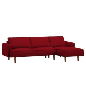 Ecksofa Navona Echtleder Echtleder Neka: Rot - Longchair davorstehend rechts - Braun