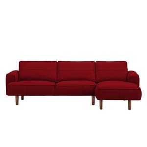 Ecksofa Navona Echtleder Echtleder Neka: Rot - Longchair davorstehend rechts - Braun