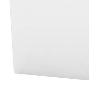 Canapé d'angle Navona (convertible) Cuir synthétique blanc / Tissu structuré gris - Méridienne à gauche (vue de face)