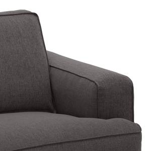 Ecksofa Navona Webstoff Webstoff Anda II: Anthrazit - Longchair davorstehend links - Schwarz