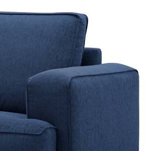 Ecksofa Navona Webstoff Webstoff Anda II: Blau - Longchair davorstehend links - Schwarz