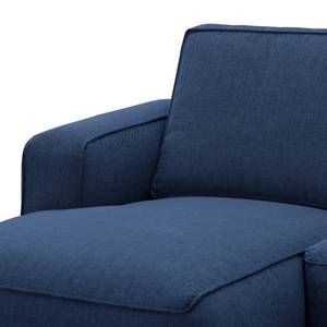 Ecksofa Navona Webstoff Webstoff Anda II: Blau - Longchair davorstehend links - Schwarz