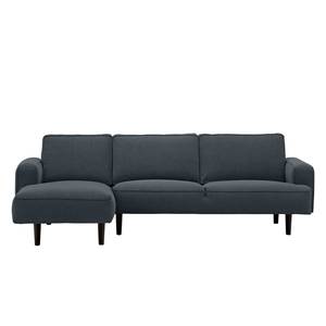 Ecksofa Navona Webstoff Webstoff Anda II: Grau - Longchair davorstehend links - Schwarz