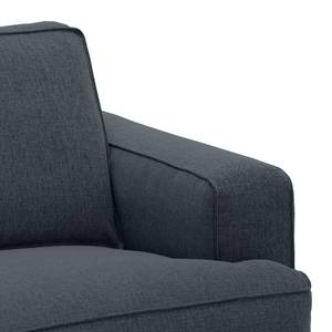 Ecksofa Navona Webstoff Webstoff Anda II: Grau - Longchair davorstehend links - Schwarz