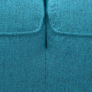 Hoekbank Navona geweven stof Geweven stof Anda II: Turquoise - Longchair vooraanzicht links - Zwart