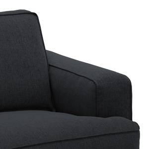 Ecksofa Navona Webstoff Webstoff Saia: Anthrazit - Longchair davorstehend links - Schwarz