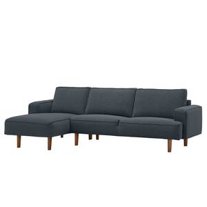 Ecksofa Navona Webstoff Webstoff Anda II: Grau - Longchair davorstehend links - Braun