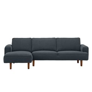 Ecksofa Navona Webstoff Webstoff Anda II: Grau - Longchair davorstehend links - Braun