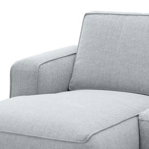 Ecksofa Navona Webstoff Webstoff Anda II: Silber - Longchair davorstehend links - Braun