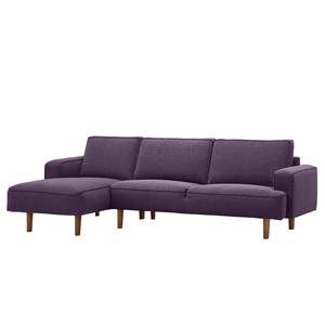 Ecksofa Navona Webstoff Webstoff Anda II: Violett - Longchair davorstehend links - Braun