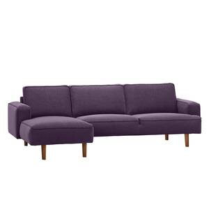 Ecksofa Navona Webstoff Webstoff Anda II: Violett - Longchair davorstehend links - Braun