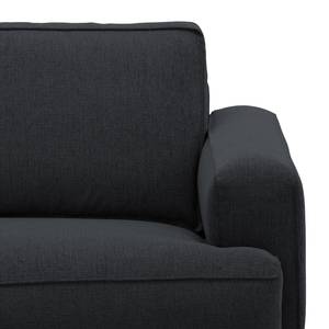 Ecksofa Navona Webstoff Webstoff Saia: Anthrazit - Longchair davorstehend links - Braun