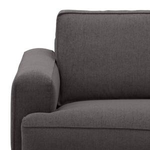 Ecksofa Navona Webstoff Webstoff Anda II: Anthrazit - Longchair davorstehend rechts - Schwarz