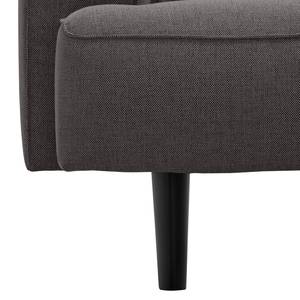 Ecksofa Navona Webstoff Webstoff Anda II: Anthrazit - Longchair davorstehend rechts - Schwarz