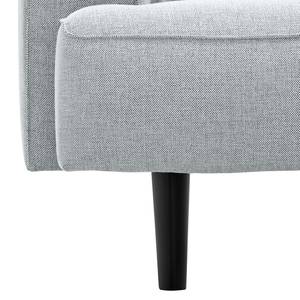 Ecksofa Navona Webstoff Webstoff Anda II: Silber - Longchair davorstehend rechts - Schwarz