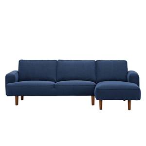 Ecksofa Navona Webstoff Webstoff Anda II: Blau - Longchair davorstehend rechts - Braun