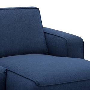 Ecksofa Navona Webstoff Webstoff Anda II: Blau - Longchair davorstehend rechts - Braun