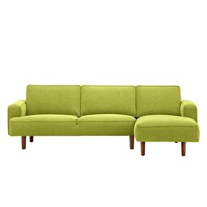 Ecksofa Navona Webstoff Webstoff Anda II: Grün - Longchair davorstehend rechts - Braun