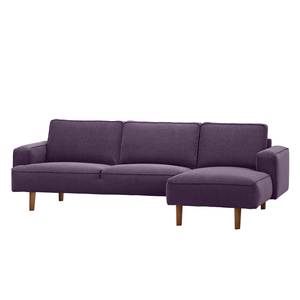 Ecksofa Navona Webstoff Webstoff Anda II: Violett - Longchair davorstehend rechts - Braun