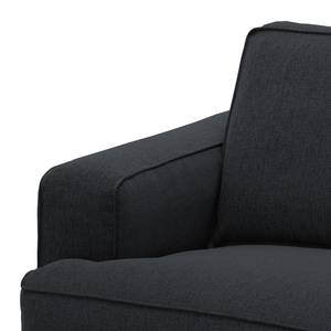 Ecksofa Navona Webstoff Webstoff Saia: Anthrazit - Longchair davorstehend rechts - Braun