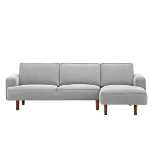 Ecksofa Navona Webstoff Webstoff Saia: Hellgrau - Longchair davorstehend rechts - Braun