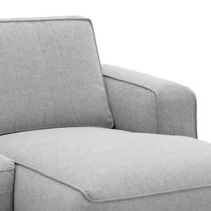 Ecksofa Navona Webstoff Webstoff Saia: Hellgrau - Longchair davorstehend rechts - Braun