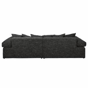 Ecksofa Nelson Strukturstoff Schwarz - Longchair davorstehend links