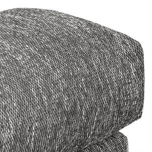 Canapé d'angle Montcada Tissu structuré - Noir / Blanc - Méridienne courte à gauche (vue de face)