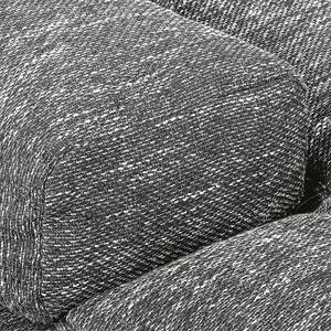 Canapé d'angle Montcada Tissu structuré - Noir / Blanc - Méridienne courte à gauche (vue de face)