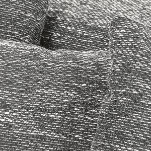 Canapé d'angle Montcada Tissu structuré - Noir / Blanc - Méridienne courte à droite (vue de face)