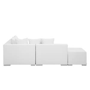 Canapé d'angle Neo (avec repose-pieds) Cuir synthétique blanc