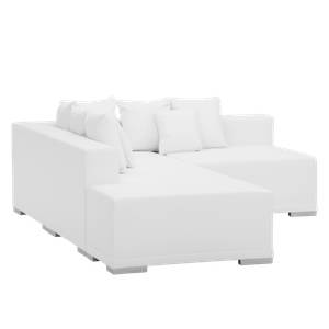 Ecksofa Neo (mit Hocker) Kunstleder Weiß