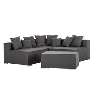 Ecksofa Neo (mit Hocker) Strukturstoff Grau