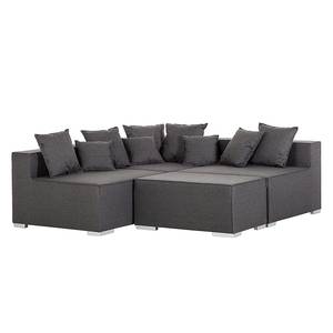 Ecksofa Neo (mit Hocker) Strukturstoff Grau